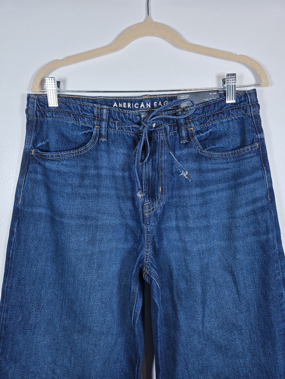 NEW American Eagle Dreamy Drape Ultra Wide Leg Denim Jeans Strigid Size 4/27 - Picture 4 of 14